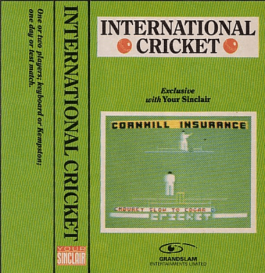 International Cricket box art for ZX Spectrum